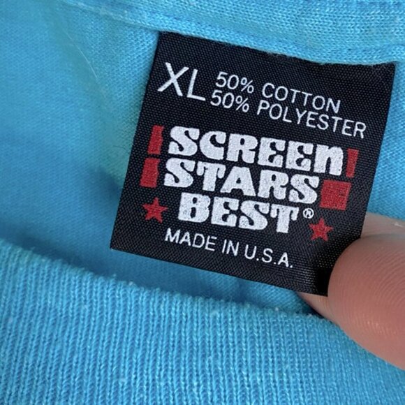 Vintage Screen Starts Best Blue Single Stitch Lake Tahoe T Shirt W Kittens XL - Picture 3 of 16